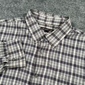 John Varvatos Shirt Mens‎ XL Gray Plaid Lightweight Long Sleeve Button Up USA